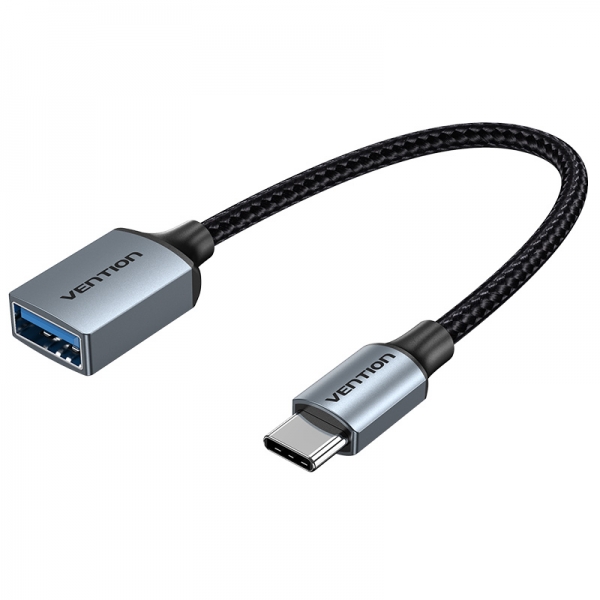 Convertisseur USB-C Mâle vers USB Femelle Vention - 0,15 m - Couleur Gris