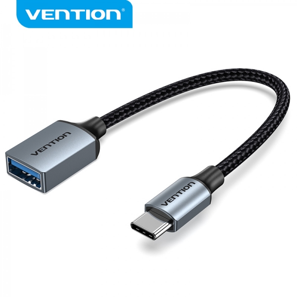 Convertisseur USB-C Mâle vers USB Femelle Vention - 0,15 m - Couleur Gris