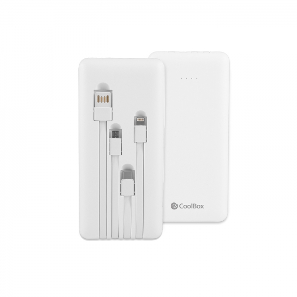 Coolbox Omnicharge Powerbank 10K - Chargement rapide - Haute capacité - Compact - Polyvalent - Couleur Blanc