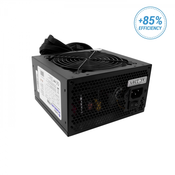 Coolbox Powerline2 Alimentation ATX 750W - Haute efficacité 85% - Alimentation fiable - Performances optimales - Couleur noire