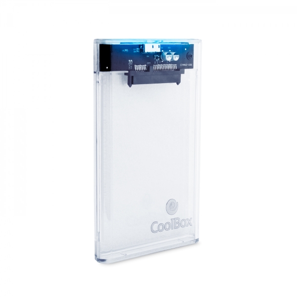 Coolbox SlimChase T-2533 Boîtier externe transparent - USB 3.0 - Design fin - Vitesse de transfert élevée - Couleur blanche