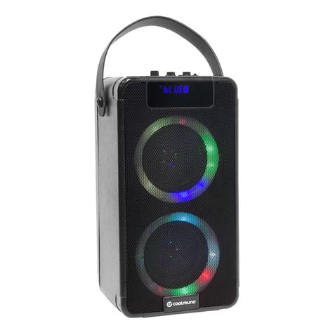 Coolsound Party Boom A360 Enceinte Bluetooth Portable 100W 2x 4" - Eclairage LED - USB, MicroSD, Jack3.5mm - Batterie 3.7V 4500mAh - Poignée de Transport - Microphone Inclus