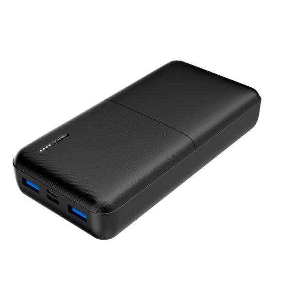 DCU Tecnologic Batterie Externe/Power Bank 20000 mAh - Power Delivery 20W + Charge Rapide 22,5W - Ports 2x USB-A, 1x USB-C - Couleur Noir