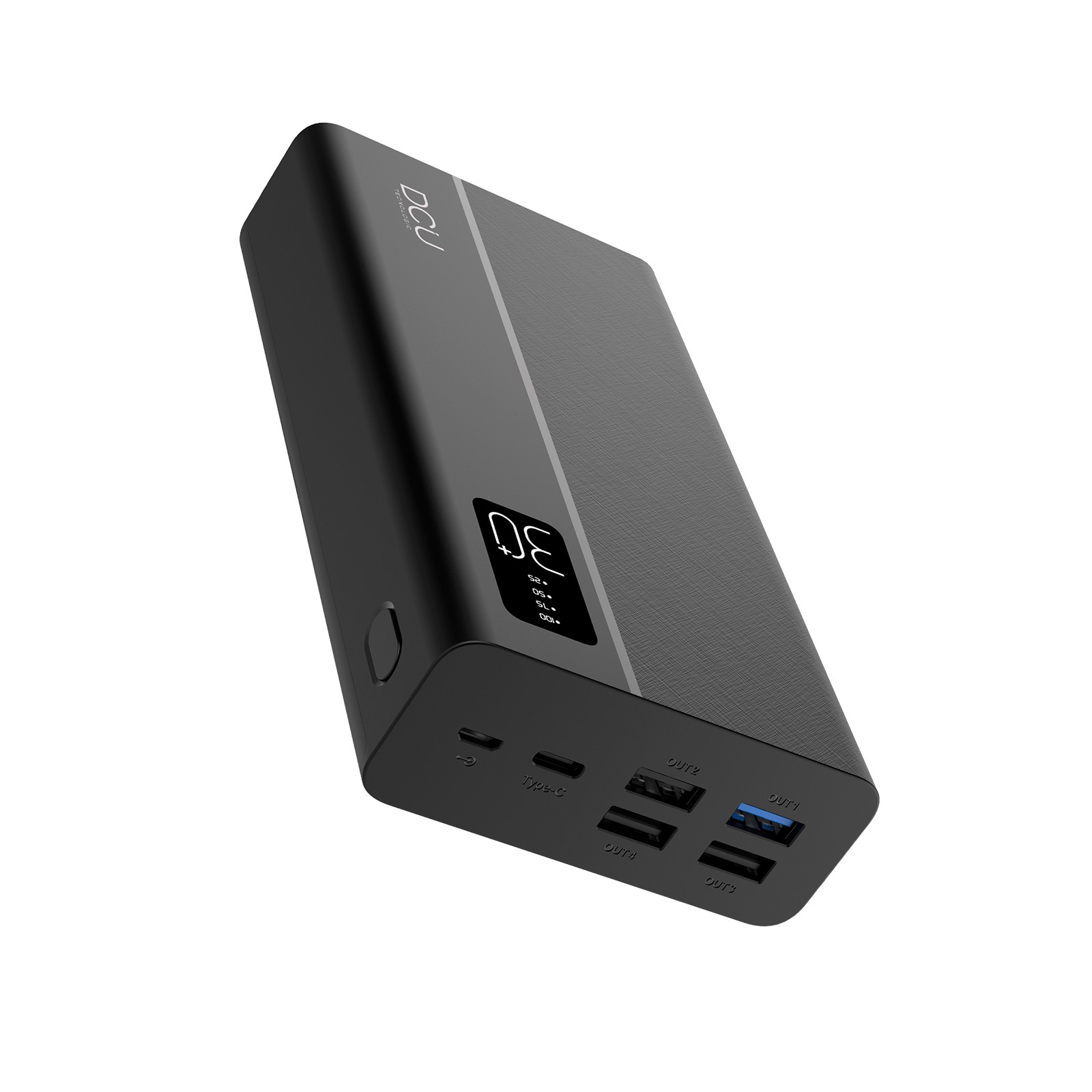 DCU Tecnologic Power Bank 4 Sorties USB Alimentation 20W + Charge Rapide 22,5W 30000Mah - Charge Rapide et Efficace - Grande Capacité de 30000mAH - Design Compact et Léger - Couleur Noir