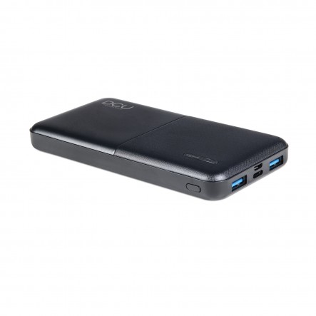 DCU Tecnologic Power Bank Quick Charge 10000Mah - Triple sortie USB avec alimentation 20W et charge rapide 22,5W - Capacité de charger vos appareils plusieurs fois - Couleur noire