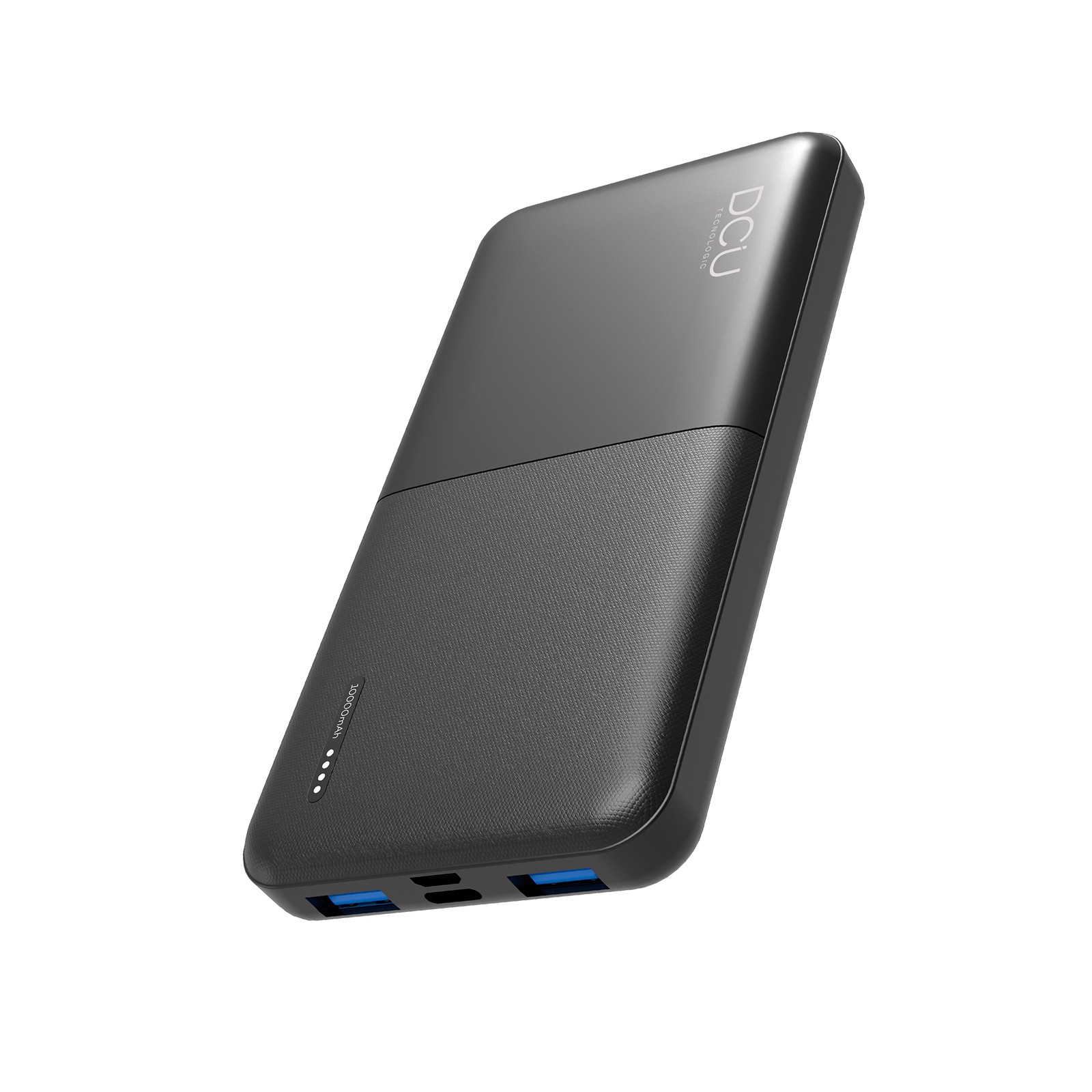 DCU Tecnologic Power Bank Quick Charge 10000Mah - Triple sortie USB avec alimentation 20W et charge rapide 22,5W - Capacité de charger vos appareils plusieurs fois - Couleur noire