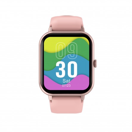 DCU Tecnologic Smartwatch Curved Glass Pro - Connexion Bluetooth 5.1 - Batterie 230Mah - Submersible jusqu'à 1m - 27 langues disponibles - Couleur rose