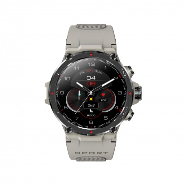 DCU Tecnologic Smartwatch Écran AMOLED 1,30" Bluetooth 5.1 - 14 Modes Sportifs - Résistance IP68 - Couleur Gris