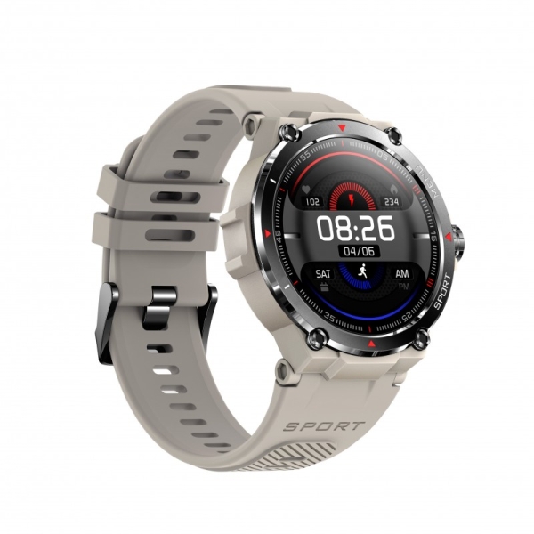 DCU Tecnologic Smartwatch Écran AMOLED 1,30" Bluetooth 5.1 - 14 Modes Sportifs - Résistance IP68 - Couleur Gris