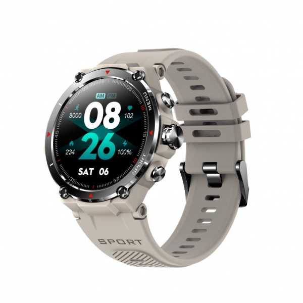 DCU Tecnologic Smartwatch Écran AMOLED 1,30" Bluetooth 5.1 - 14 Modes Sportifs - Résistance IP68 - Couleur Gris