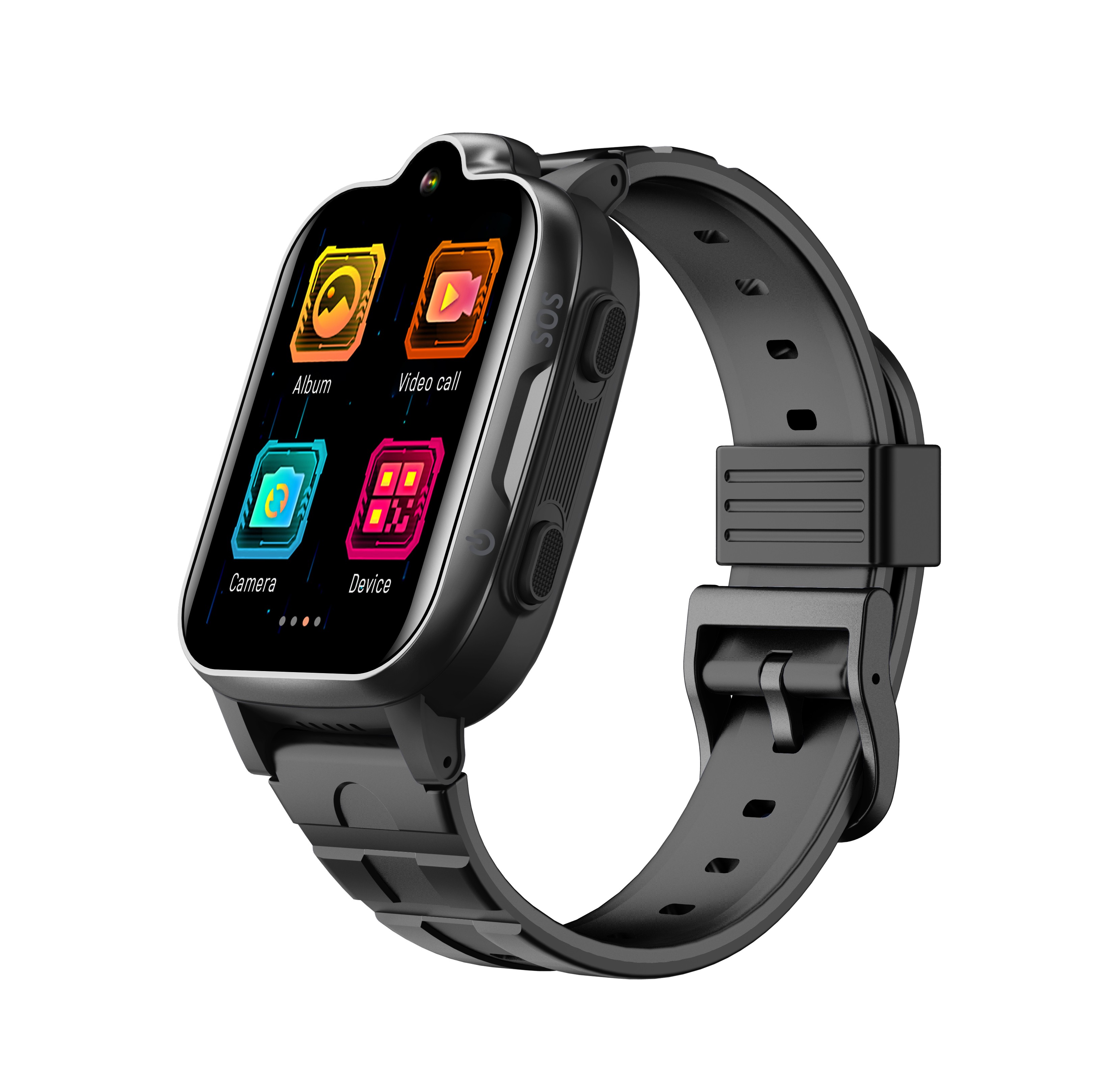 DCU Tecnologic Smartwatch Kids 4G - Suivi de localisation - Appels vidéo - Chat vocal - Appareil photo - Jeux éducatifs - Moniteur de sommeil - Couleur noire