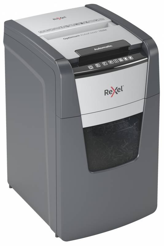 Destructeur automatique Rexel Optimum Autofeed 150M Micro-Cut - Alimentation automatique jusqu'à 150 feuilles A4 - Classement de sécurité P-5 - Noir