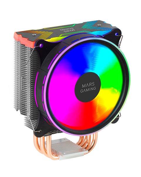 Dissipateur thermique pour processeur Mars Gaming MCPU-XU6 - Double Tour - Ventilateurs hybrides ultra-silencieux - 6 caloducs en cuivre - HCT Ultra - Jusqu'à 350W TDP - Noir - Couleur Noir