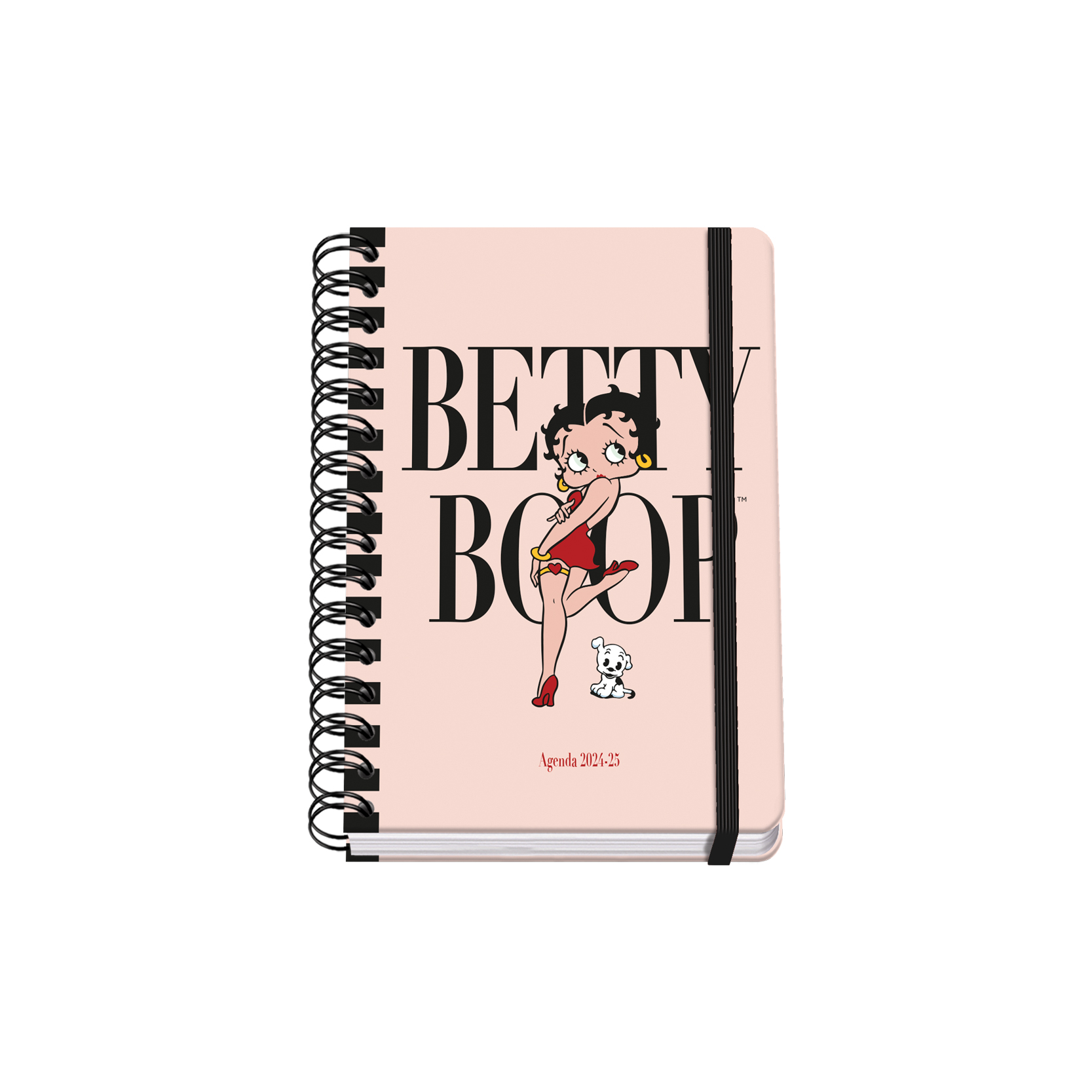 Dohe Betty Boop Agenda scolaire à spirale filaire A5 - Diamètre de la page - Papier 80g/m2 - Couverture en carton laminé - Fermeture en caoutchouc élastique