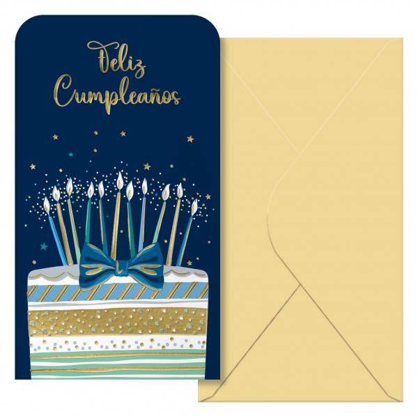 Dohe Cake Lot de 6 cartes de vœux/portefeuilles d'anniversaire avec enveloppe – Taille 9 x 16 cm – Papier offset – Imprimé en couleur