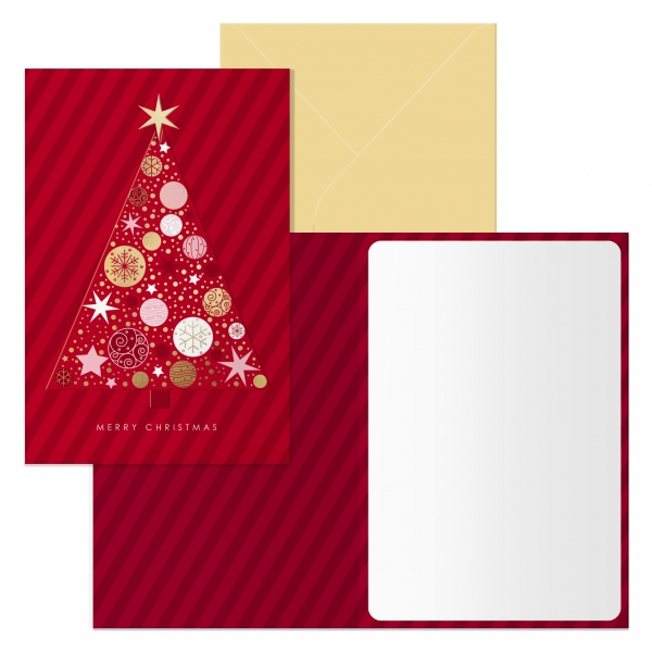 Dohe Fir Pack de 6 cartes de vœux de Noël avec enveloppe - Format fermé 11,5x17 cm, ouvert 23x17 cm - Papier offset - Imprimé en couleur