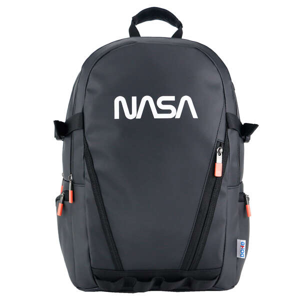 Dohe Grand sac à dos Nasa - Fabriqué en polyester imperméable - Compartiment rembourré pour ordinateur portable - Sangles de renfort latérales - Poches latérales zippées