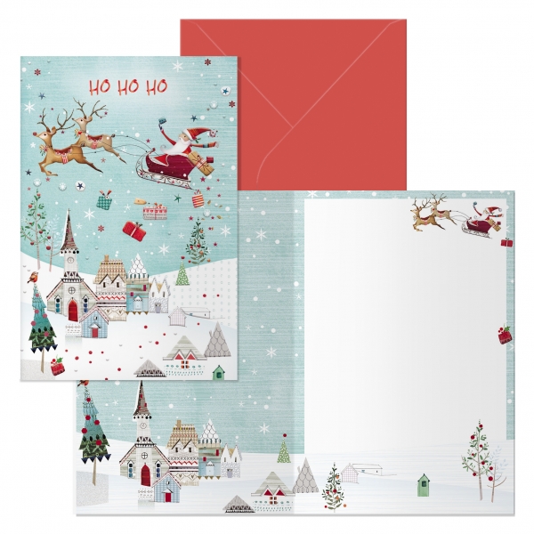 Dohe Laponia Pack de 6 Cartes de Voeux de Noël avec Enveloppe - Format Fermé 11,5x17cm, Ouvert 23x17cm - Papier Offset - Imprimé en Couleur