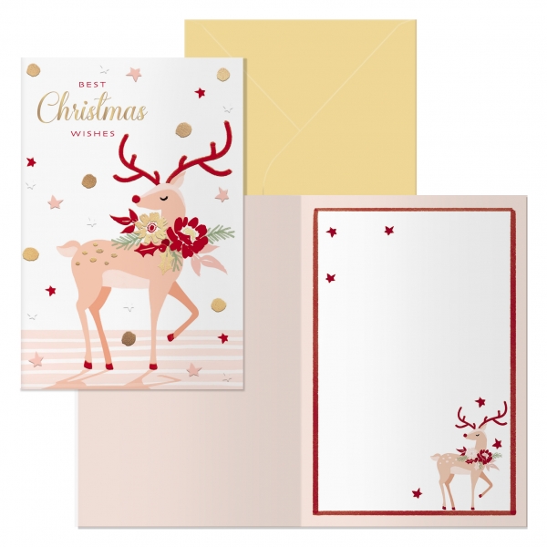 Dohe Nara Pack de 6 cartes de vœux de Noël avec enveloppe - Format fermé 11,5x17 cm, ouvert 23x17 cm - Papier offset - Imprimé en couleur