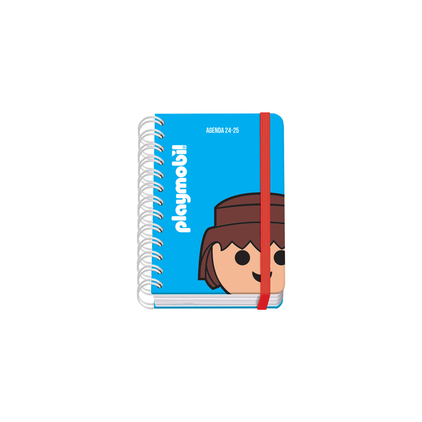 Dohe Playmobil Core Agenda Scolaire à Spirale Filaire A6 - Diamètre des Pages - Papier 80g/m2 - Couverture Carton Laminé - Fermeture Caoutchouc Élastique - Couleur Bleu