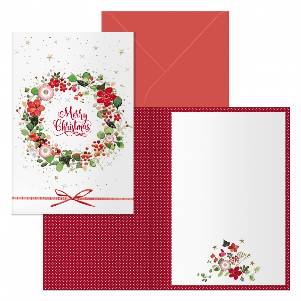 Dohe Wishes Lot de 6 cartes de vœux de Noël avec enveloppe – Format fermé 11,5 x 17 cm, ouvert 23 x 17 cm – Papier offset – Imprimé en couleur