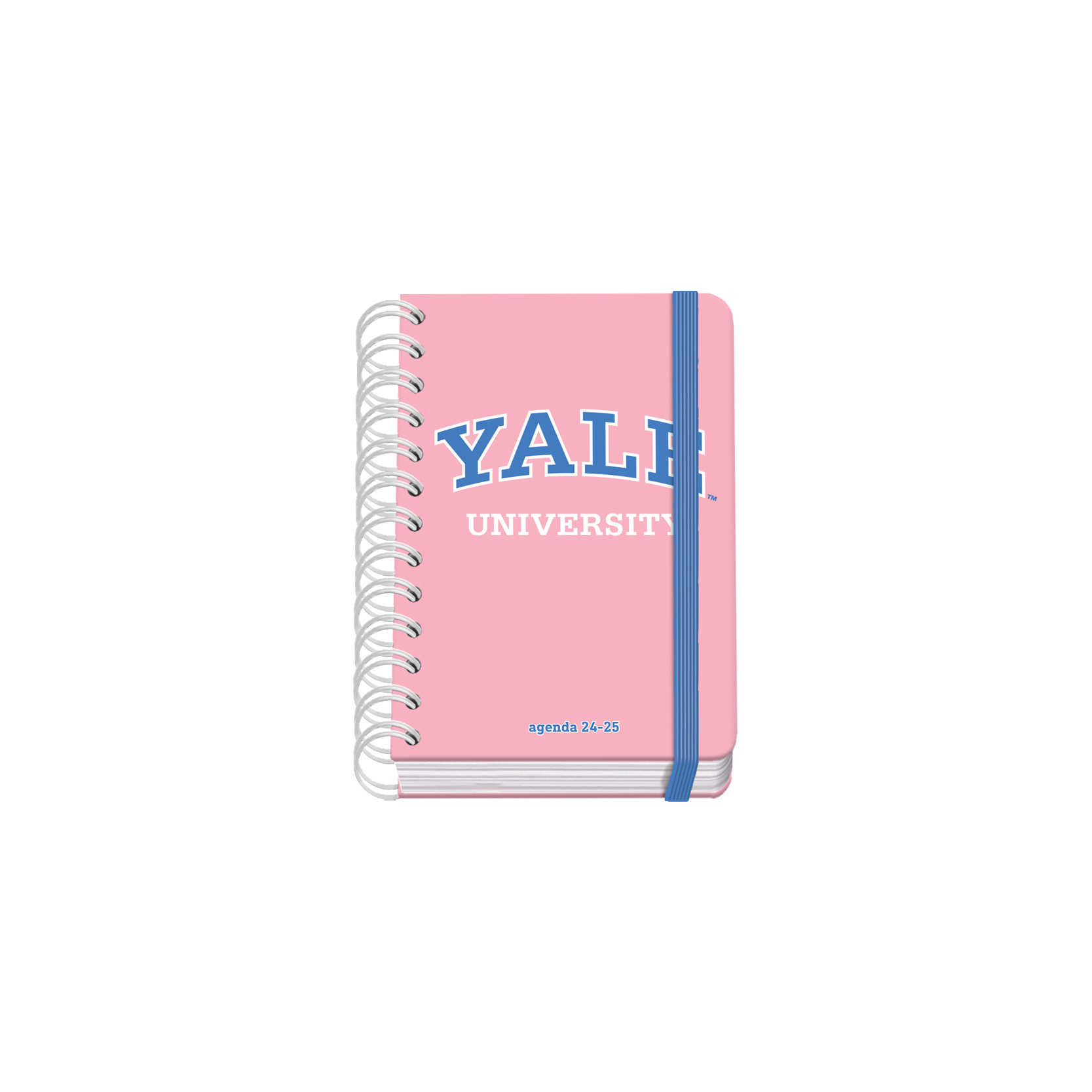 Dohe YALE Agenda scolaire à spirale filaire Pink Lady A6 - Diamètre de la page - Papier 80g/m2 - Couverture en carton laminé - Fermeture en caoutchouc élastique - Couleur rose