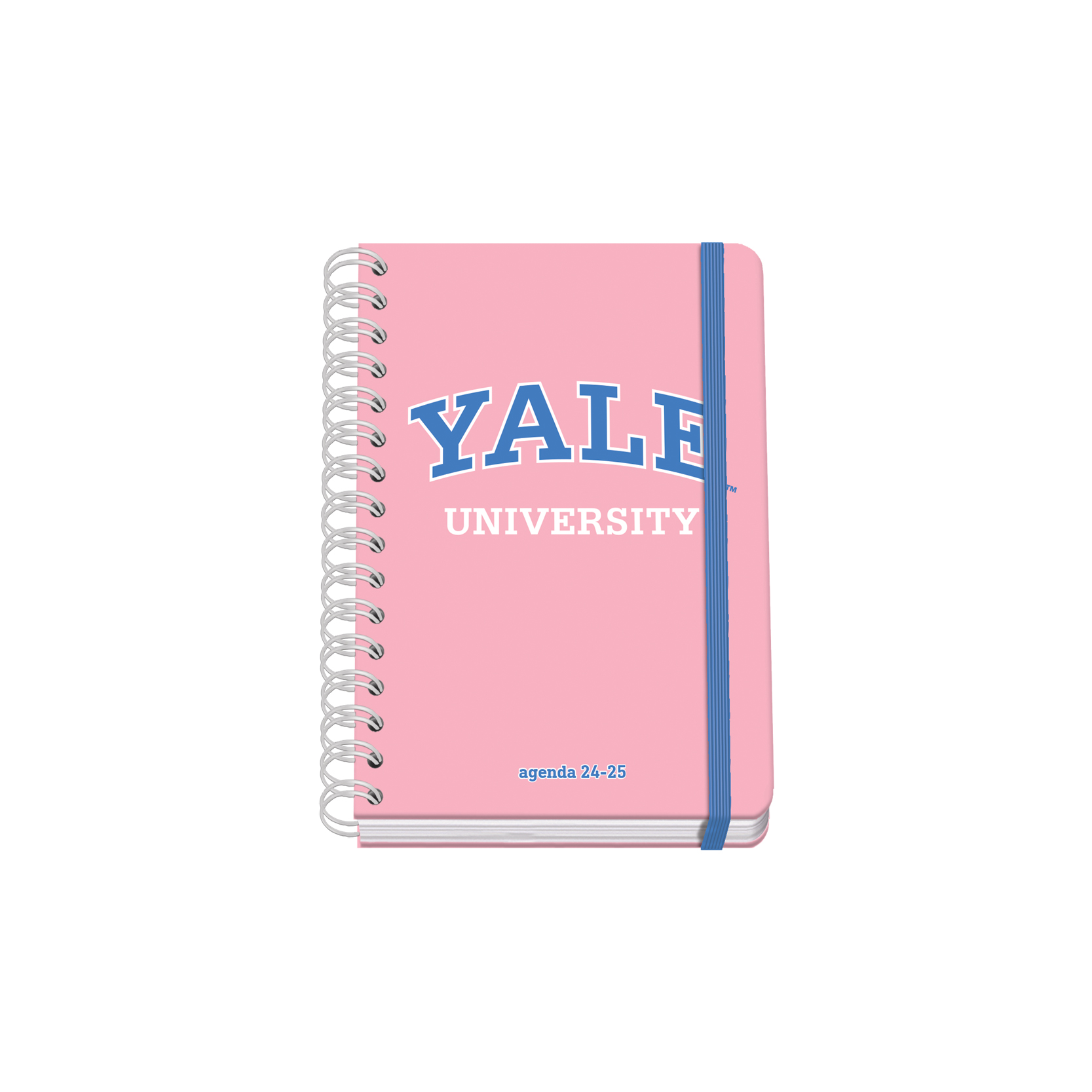 Dohe YALE Pink Lady Agenda scolaire à spirale filaire A5 - Vue semaine - Papier 80g/m2 - Couverture en carton laminé - Fermeture en caoutchouc élastique - Couleur rose