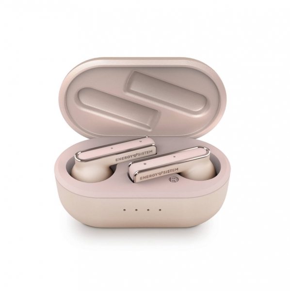 Écouteurs Bluetooth True Wireless Energy Sistem - Base de chargement sans fil incluse - 25 heures de musique - Couleur Or Rose