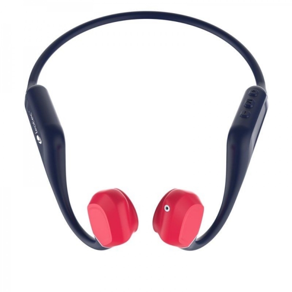 Écouteurs de sport à conduction osseuse Leotec Kuri Bluetooth 5.4 - Autonomie jusqu'à 12 heures - Batterie 180mAh - Résistance IPX5 - Couleur Bleu/Rouge