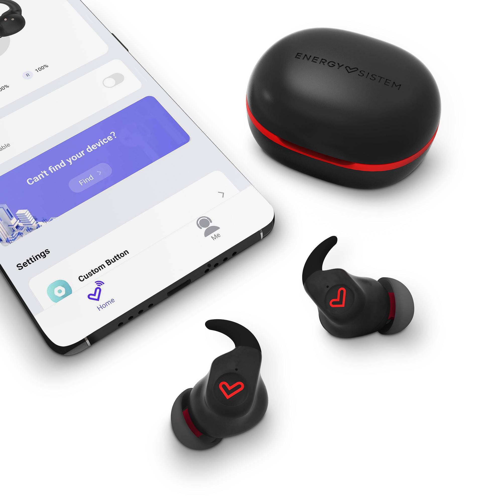 Écouteurs de sport Energy Sistem Freestyle - Bluetooth 5.3 - Stéréo sans fil - Ajustement sécurisé - IPX5 - Couleur noire