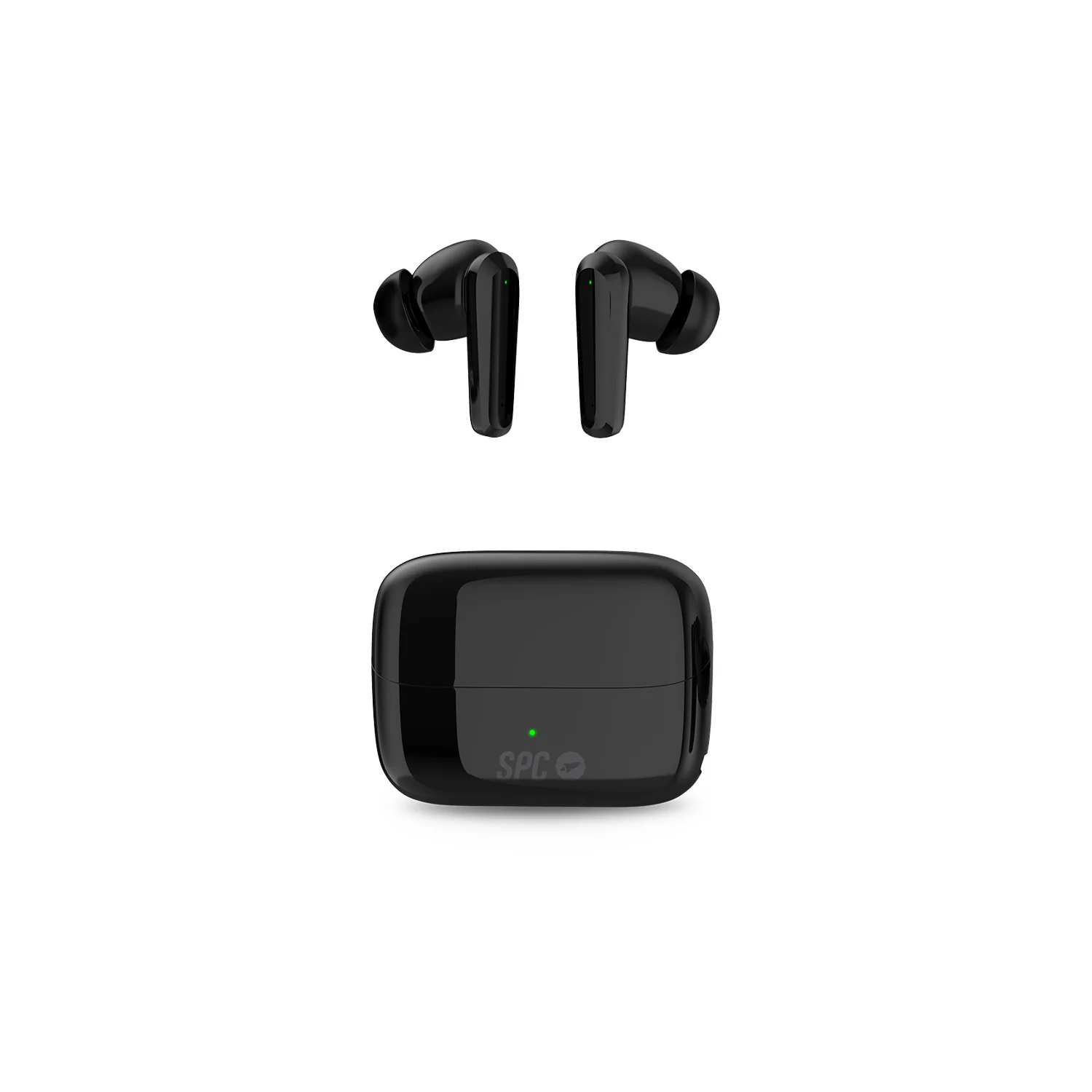 Écouteurs intra-auriculaires Bluetooth 5.2 TWS SPC Ether 2 Pro - Mains libres - Assistant vocal - Connectivité avec 2 appareils simultanément - Autonomie jusqu'à 26 heures avec étui de chargement - Commande tactile - Couleur noire