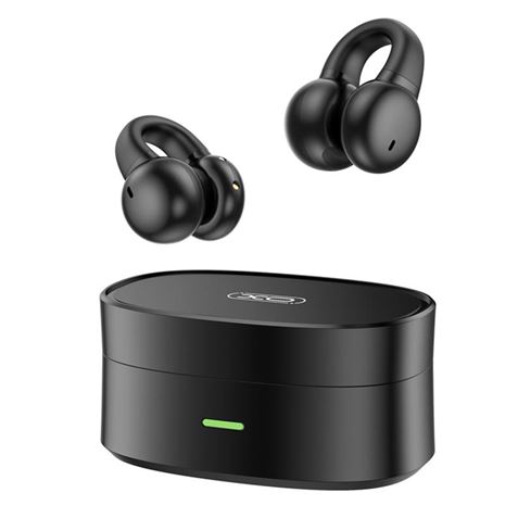 Écouteurs sans fil XO - Bluetooth 5.2 - Chargement de type C - Induction d'air - Batterie casque 2X35mAh - Batterie boîte 250mAh - Couleur noire