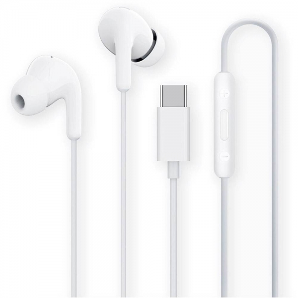 Écouteurs Xiaomi Mi Dual Driver Casque USB-C - Microphone intégré - Résistance IPX4 - Contrôle par câble - Couleur Blanc