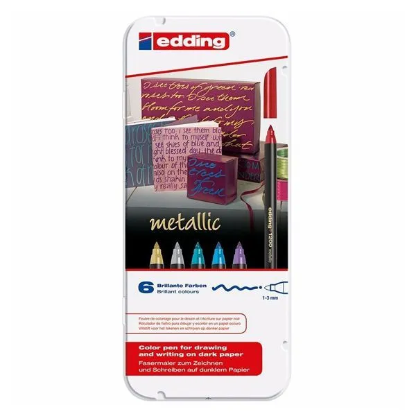 Edding 1200 Metallic Lot de 6 Marqueurs