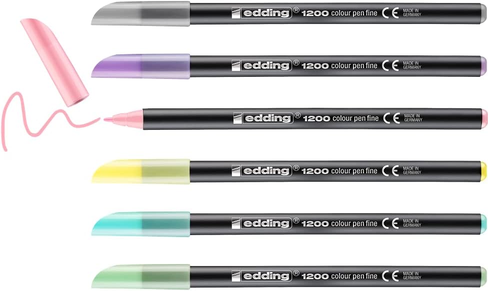 Edding 1200 Pastel Lot de 6 Marqueurs