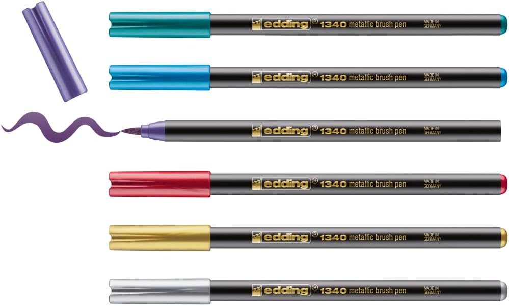 Edding 1340 Brush Lot de 6 marqueurs