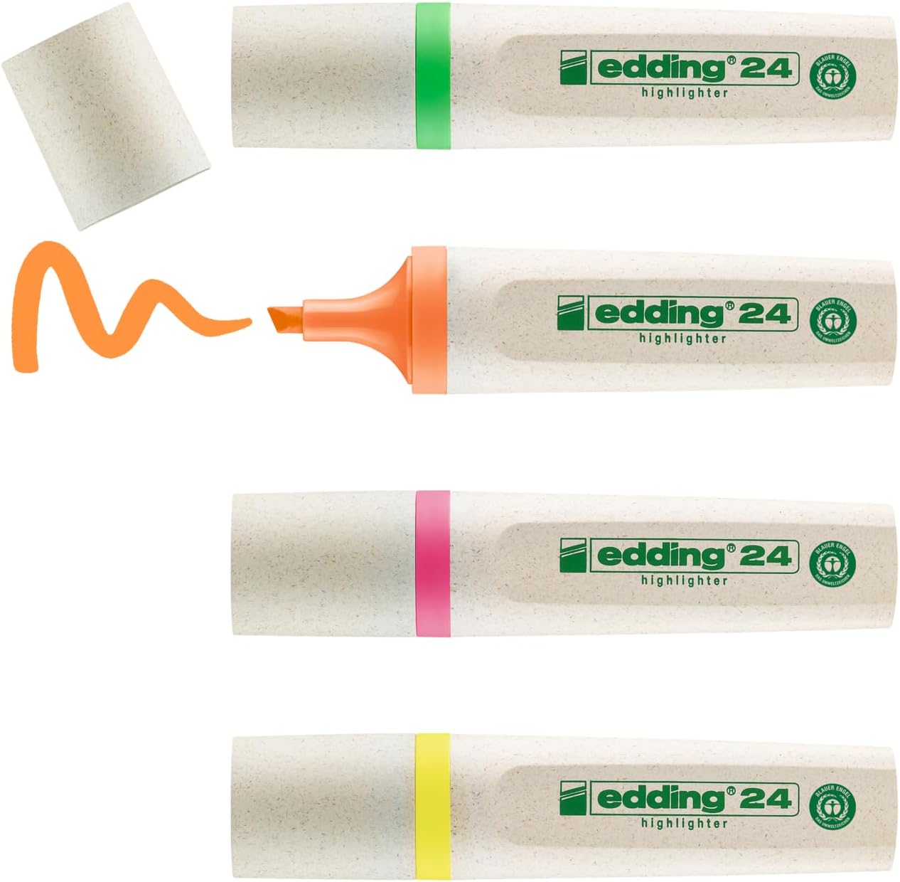 Edding 24 EcoLine Lot de 4 surligneurs - Recyclés