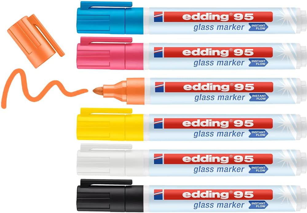 Edding 95 Lot de 6 marqueurs à craie liquide