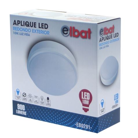 Elbat Applique LED Ronde Extérieur 10W Lumière Froide