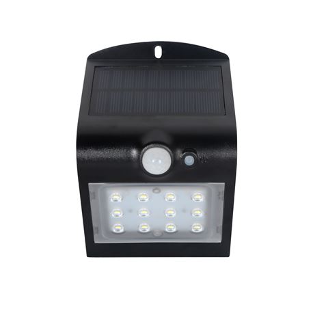 Elbat Applique Led Solaire Double Eclairage 1.5W - 220LM - Lumière Froide 6000K - Qualité Lumineuse 3000K - Détecteur de Mouvement