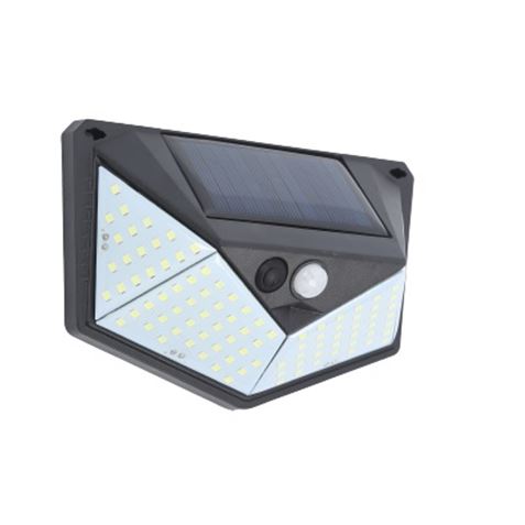 Elbat Applique Solaire 3 Faces - 250LM - Lumière Froide 6500K - Détecteur de Mouvement - Batterie 1200mAh