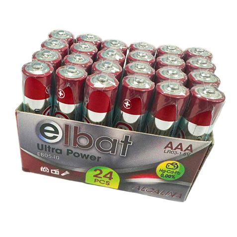 Elbat Pack 24 Piles Alcalines LR03/AAA - Différentes Couleurs