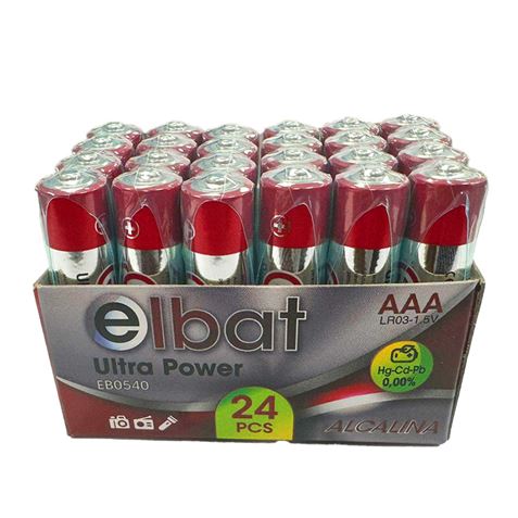 Elbat Pack 24 Piles Alcalines LR03/AAA - Différentes Couleurs