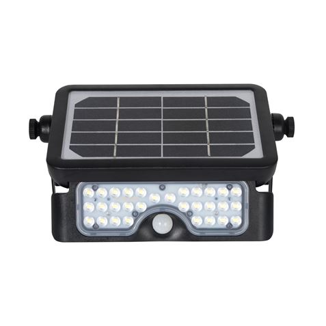 Elbat Projecteur Led Solaire Multifonction 5W - 500LM - Lumière Froide 6000K - Détecteur de Mouvement