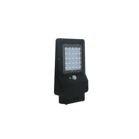 Elbat Solaire Led Spot 4W - 400LM - Lumière Froide 6000K - Détecteur de Mouvement - Panneau Solaire 2.3W - Pour Mur ou Poteau