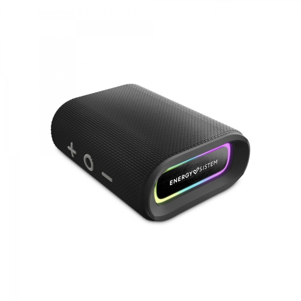 Enceinte Bluetooth Energy Sistem - Fabriquée en Plastique Recyclé - IPX6 - Autonomie 12h - Radio FM - Lecteur Micro SD - Lumières LED - Mains Libres - Couleur Noir