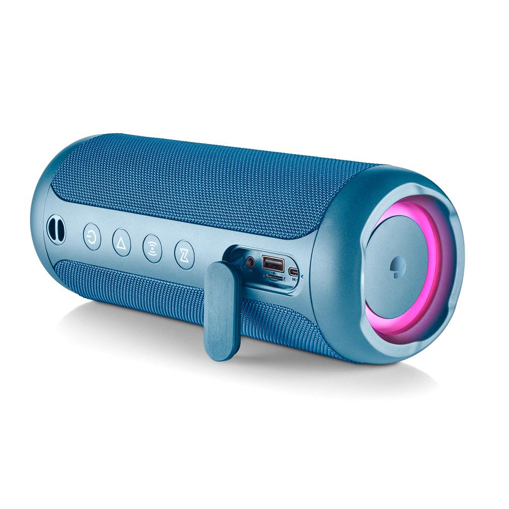 Enceinte Bluetooth NGS Roller Fury 2 30W TWS - Éclairage LED - Autonomie jusqu'à 9h - Résistance à l'eau IPX7 - Couleur Bleu