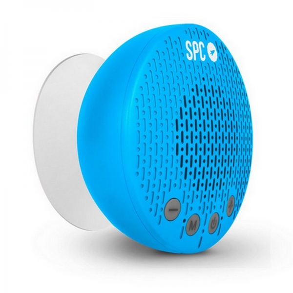 Enceinte de Douche Bluetooth SPC Splash 2 5W - Ventouse - Microphone Intégré - Autonomie jusqu'à 4 heures - Coloris Bleu