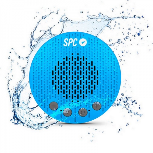 Enceinte de Douche Bluetooth SPC Splash 2 5W - Ventouse - Microphone Intégré - Autonomie jusqu'à 4 heures - Coloris Bleu