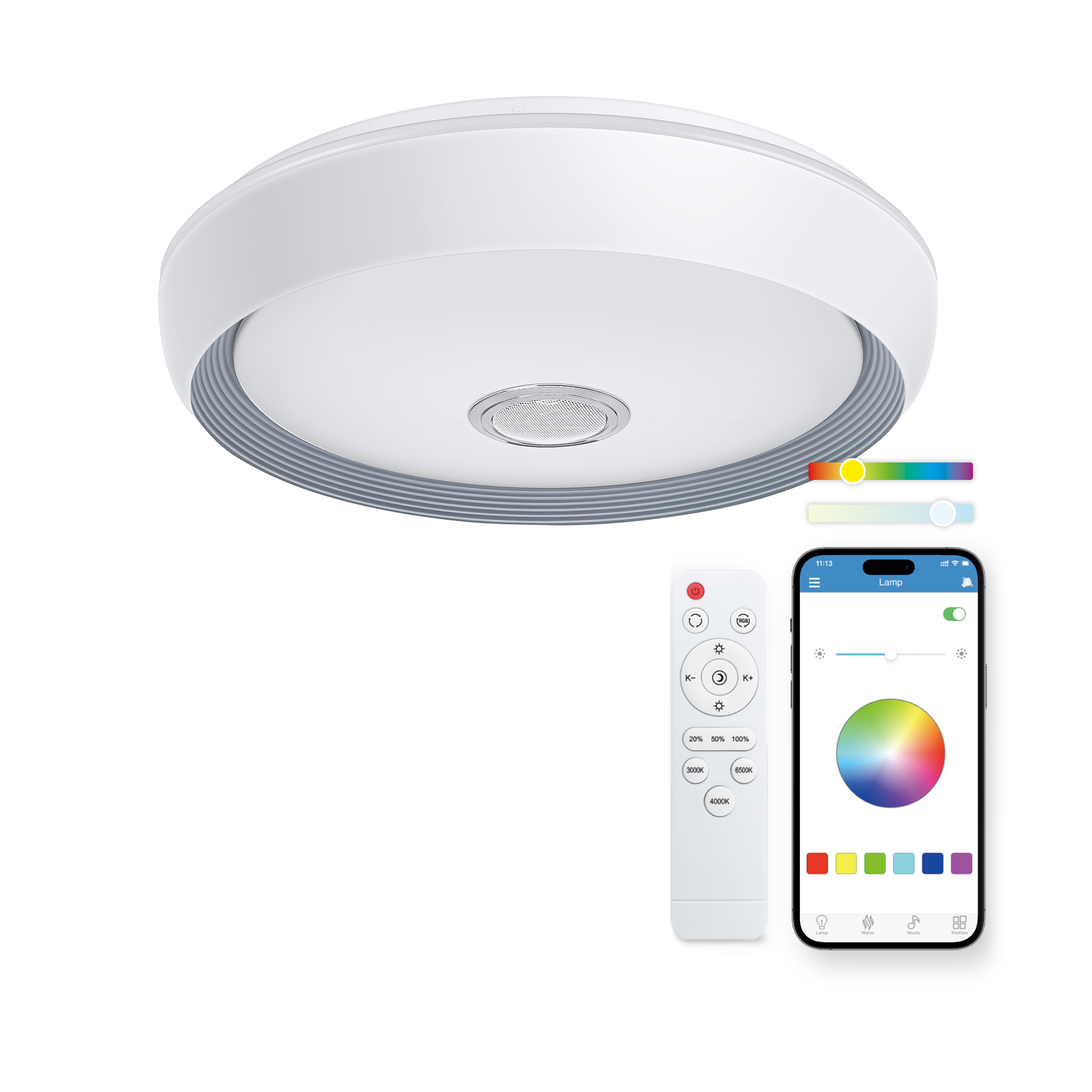 Enceinte de Plafond Smartled Ksix Glory RGB - 78W - 47cm